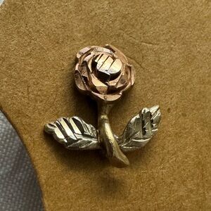14k yellow and white gold rose stud VTG